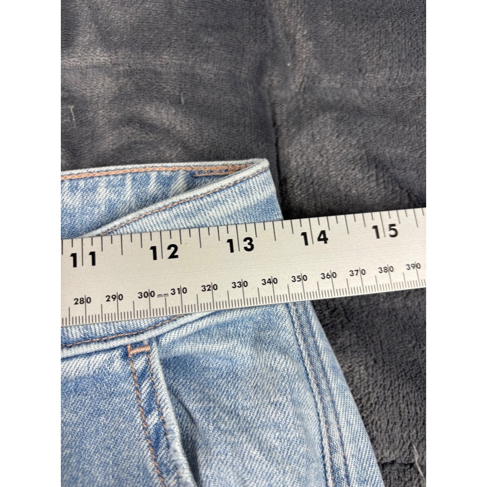 American Eagle Women 4 Regular Light Wash High Rise Wide Leg Cargo Jeans Stretch - Picture 5 of 14